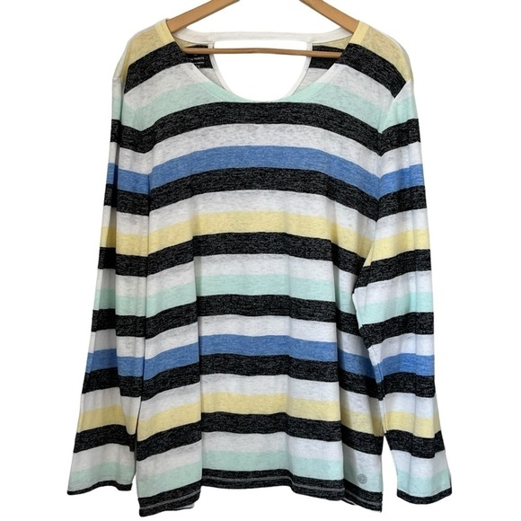 NWT T by Talbots Women’s Striped Lightweight Top Size 3X - Picture 1 of 11